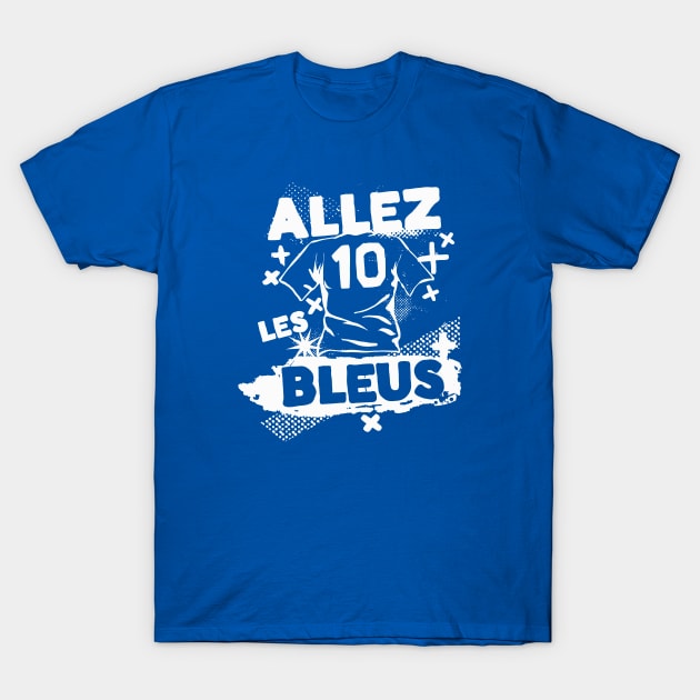 Vintage French Football // Retro Grunge France Soccer // Allez les Bleus T-Shirt by SLAG_Creative